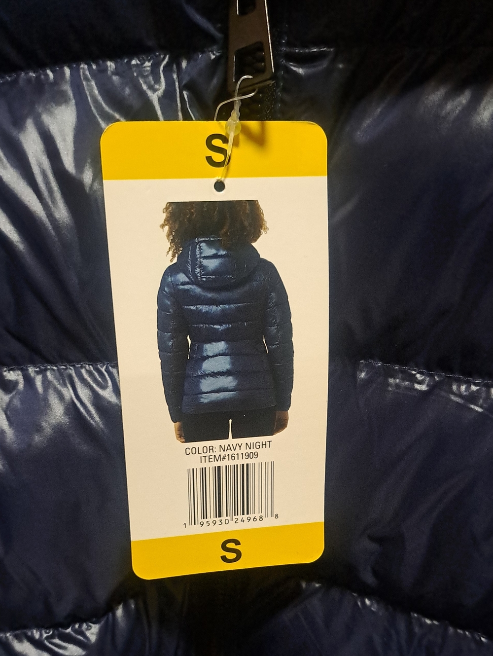 32 Degrees Heat Women's Faux Fur Hood Shiny Puffer Jacket - Dark Turquois Size S - Picture 3 of 4